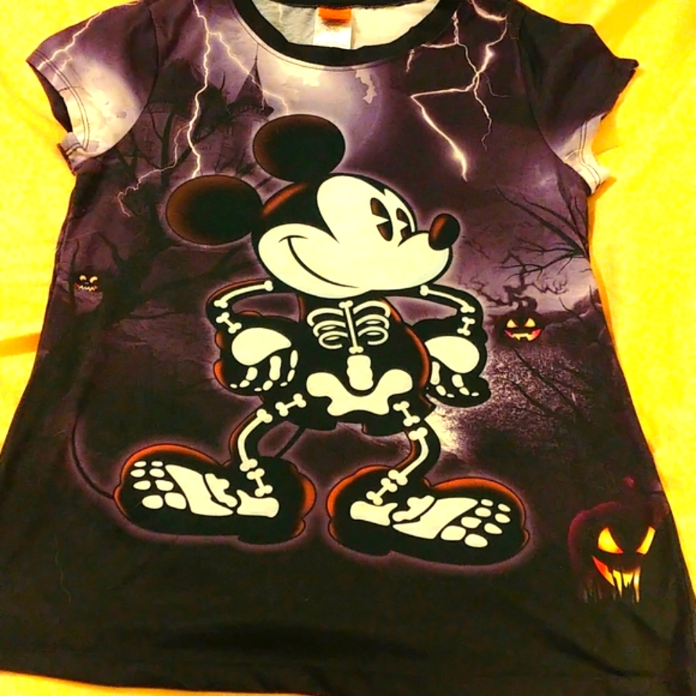 Halloween, Mickey skeleton tee